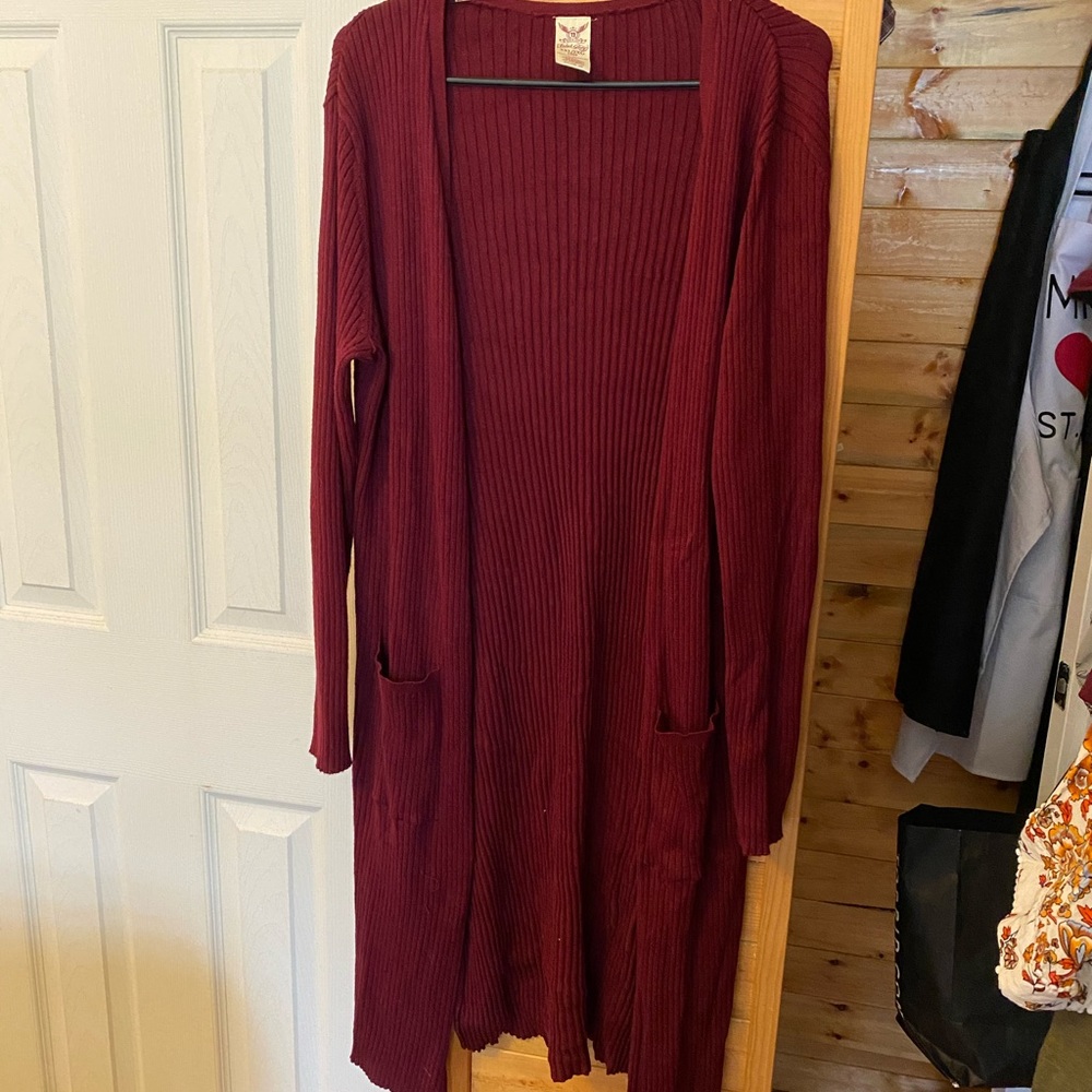 Dark Red Duster Sweater